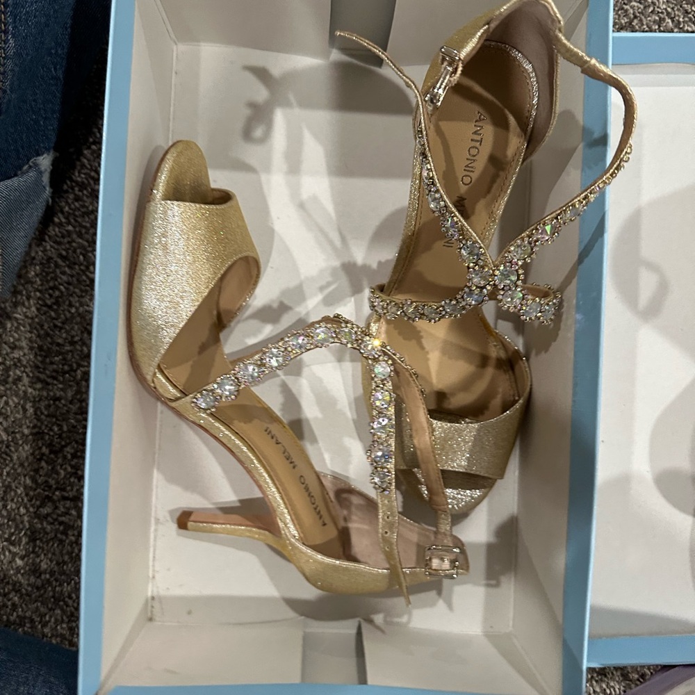 ANTONIO MELANI Glittering Gold Heels